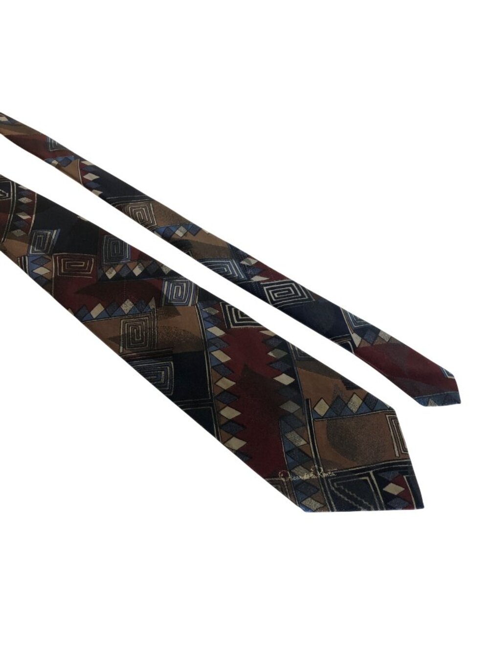 Oscar De La Renta Studio Geometric Tie Silk Blend Mens Necktie Work Formal Gift